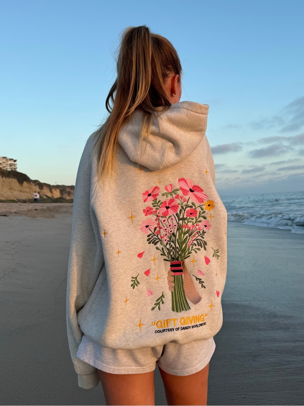 Dandy Worldwide "Gift Giving" Oversized Lux Hoodie in Heather Gray - XL